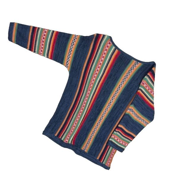Ralph Lauren Chaps Pullover Sweater Stripe Serape Southwestern Linen Blend PS - Picture 7 of 7